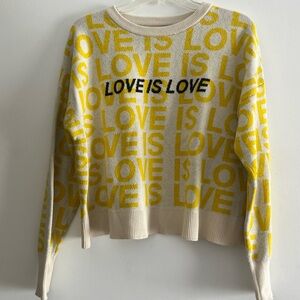 Love Is Love Yellow and Cream Spiritual Gangster Sweater